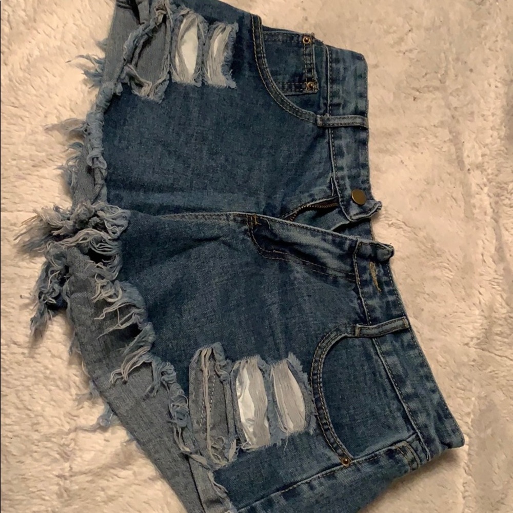 High Rise Denim Shorts